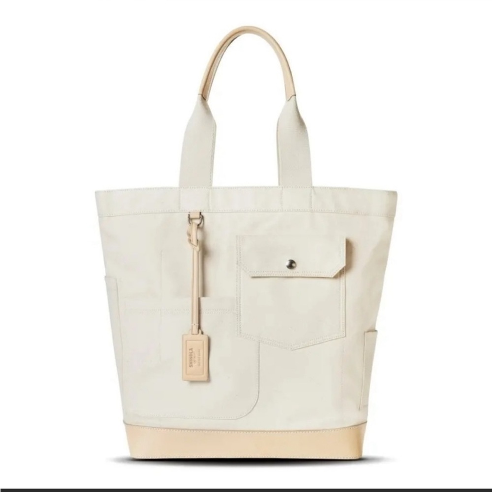 NWT Shinola Mackinac Pocket Canvas Tote Cream Color